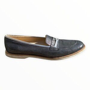 Alfani Silver Loafers Slip On Flats Size 11 Narrow Almond Toe Shoes Oxford Shoes